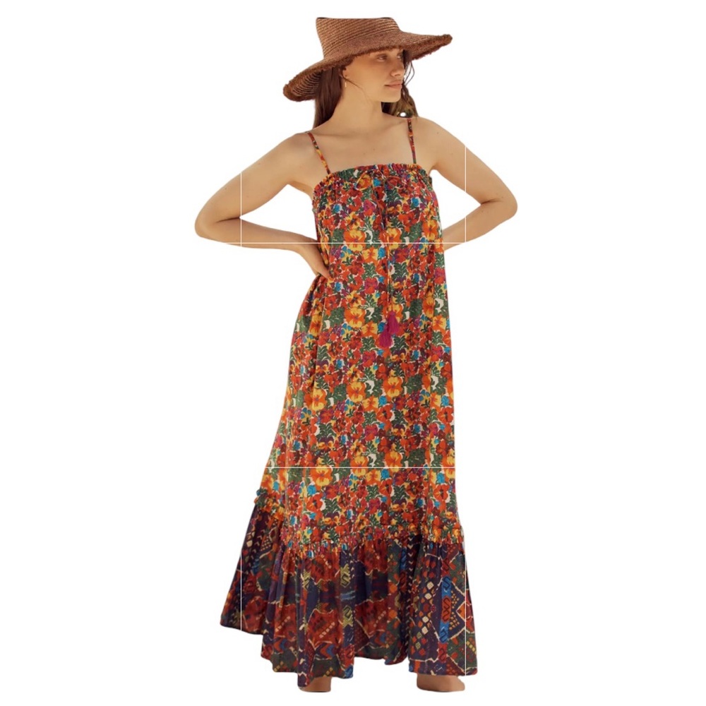 NWT Ro's Garden Nelson Vibrant Floral Maxi Dress Sz. M/L - Picture 3 of 15